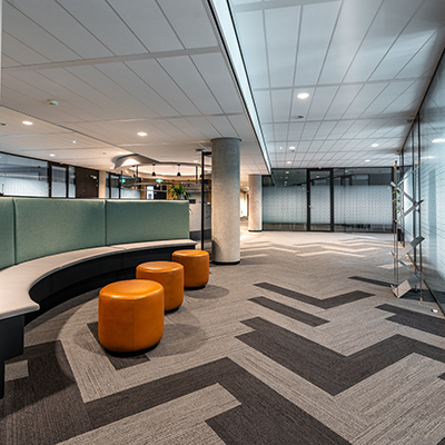 A beautiful shot of the modern style open space office interior