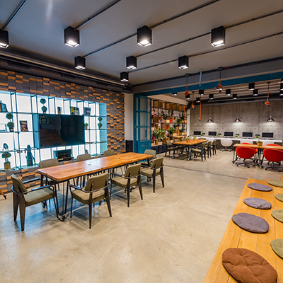 A modern interior design of an office